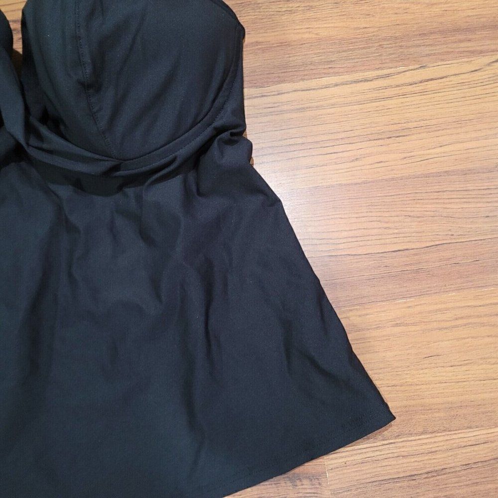 Birdsong Size 32DDD Bare Necessities Black Underwire Wrap‎ Tankini Swim Top - Picture 14 of 16